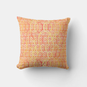 Arabesque damask - oranje en saffraangeel kussen