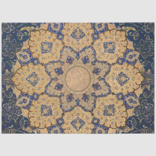 Arabesque Ephemera Blue n Gold  ontkoppeling Tissuepapier