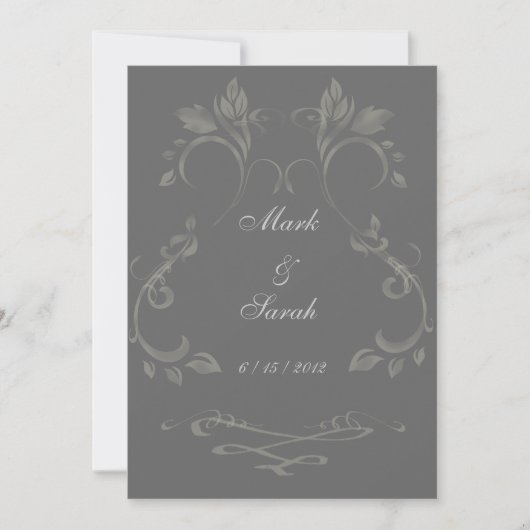 Arabesque Flourish Chalkboard Invitation Kaart (Voorkant)
