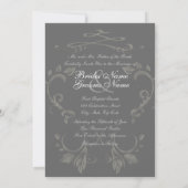 Arabesque Flourish Chalkboard Invitation Kaart (Achterkant)