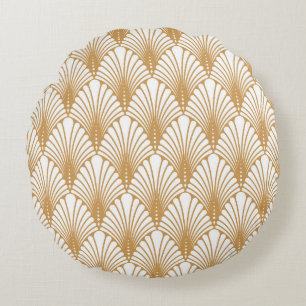  Arabesque geometrisch naadloos patroon Rond Kussen