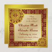 Arabesque Gold Lace, 5.25x5.25 save the date (Voorkant / Achterkant)