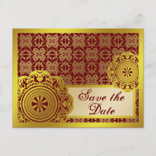 Arabesque Gold Lace, bewaar de datum briefkaart