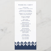 Arabesque huwelijksprogramma | Marineblauw Programma (Achterkant)