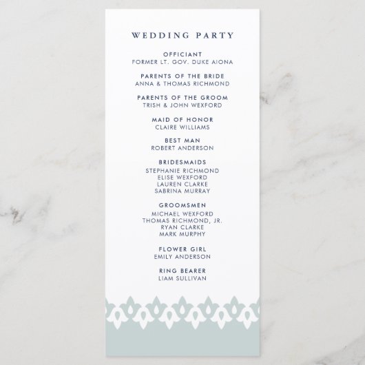 Arabesque huwelijksprogramma | Mist Programma (Achterkant)