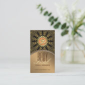 Arabesque Mandala Gold OM New Age Carte de visite (Debout devant)