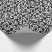 Arabesque Mosaic Tile Pattern Black and White Cadeaupapier (Hoek)