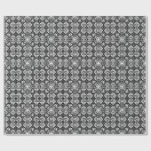 Arabesque Mosaic Tile Pattern Black and White Cadeaupapier (Vlak)