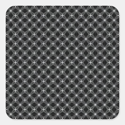 Arabesque op grijs vierkante sticker (Voorkant)