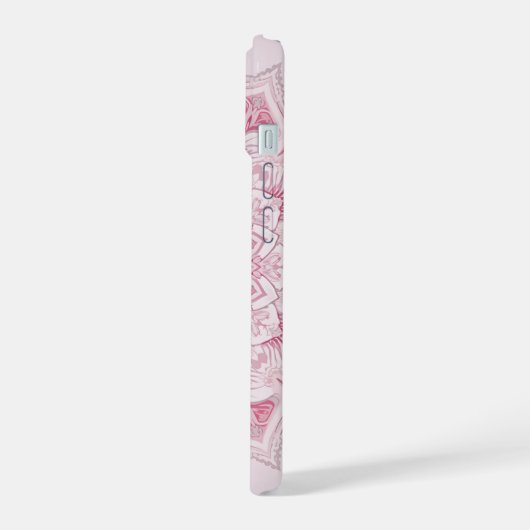 Arabesque Pink Mandala Hoesje iPhone 15 Hoesje (Linkerkant)