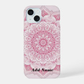 Arabesque Pink Mandala Hoesje iPhone 15 Hoesje (Achterkant)