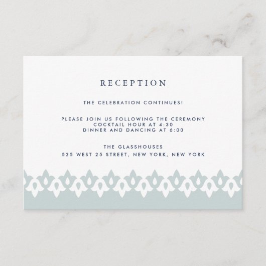 Arabesque Reception Kaart | Mist (Voorkant)