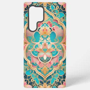Arabesque Roze Blauwgroen Samsung Telefoonhoes Galaxy Hoesje