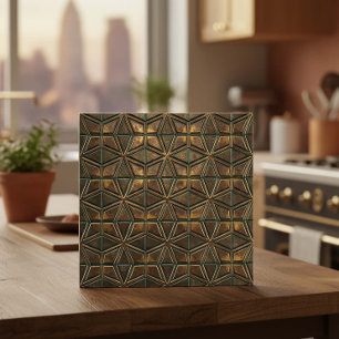 Arabesque Starburst: Geoxideerd Brons #11 ID1227 Tegeltje