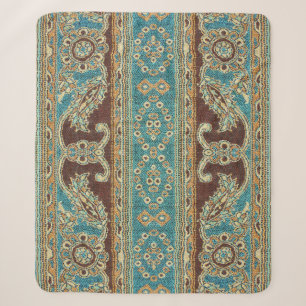 Arabesque stof Paisley Oriental Design Sherpa Deken