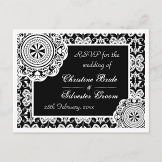 Arabesque witte kant, RSVP briefkaart