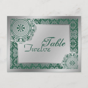 Arabesque Zilveren kant, tafel setting briefkaart