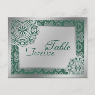 Arabesque Zilveren kant, tafel setting briefkaart