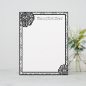 Arabesque Zwarte kant, briefhoofd (Staand voorkant)