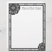 Arabesque Zwarte kant, briefhoofd (Voorkant / Achterkant)