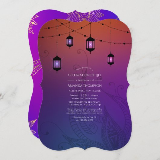 Arabian Bollywood Célébration de la vie Invitation (Devant / Derrière)