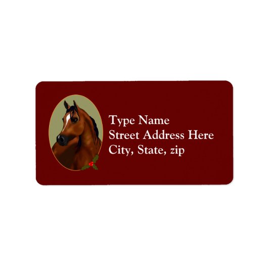 Arabian Horse Kerstcameo Label (Voorkant)