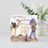 Arabian Night Birthday Invitation Kaart (Staand voorkant)