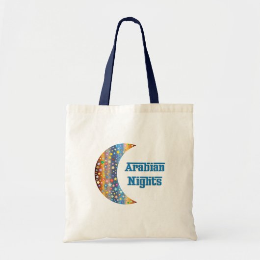 Arabian Nights Crescent Moon Star Design Canvas ta Tote Bag (Voorkant)