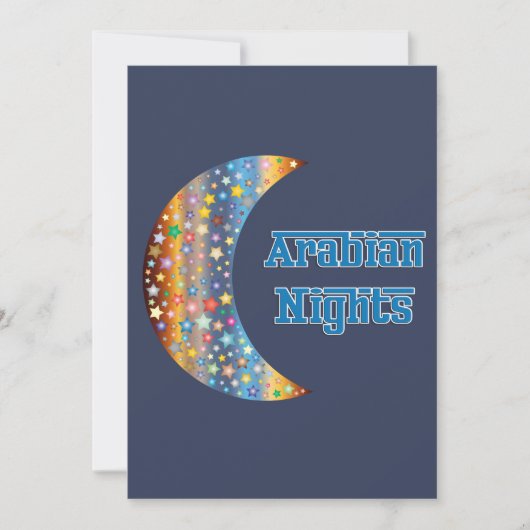 Arabian Nights Crescent Moon Star Design Kaart (Voorkant)