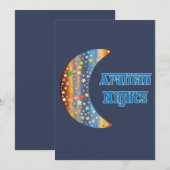Arabian Nights Crescent Moon Star Design Kaart (Voorkant / Achterkant)