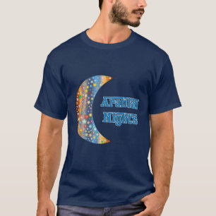 Arabian Nights Crescent Moon Star Design T-shirt