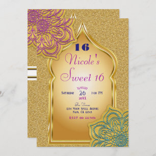 Arabian Nights Gold Sparkle Mandala Verjaardagsfee Kaart