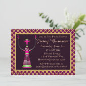 Arabian Nights Hookah Bruidsfeest Uitnodiging (Staand voorkant)