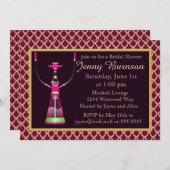 Arabian Nights Hookah Bruidsfeest Uitnodiging (Voorkant / Achterkant)