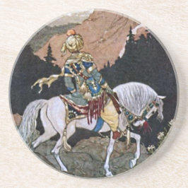 Arabian Nights Knight Prince on White Horse Zandsteen Onderzetter