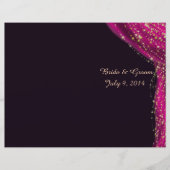 Arabian Nights Magenta & Gold Wedding Programme (Devant)