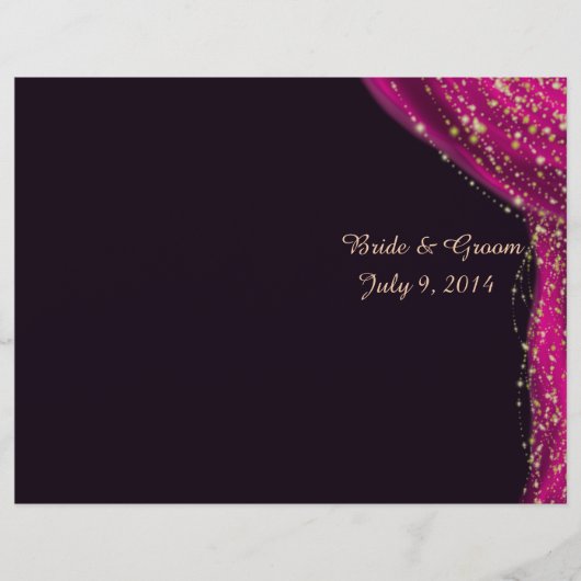 Arabian Nights Magenta & Gold Wedding Programme (Devant)