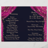 Arabian Nights Magenta & Gold Wedding Programme (Dos)