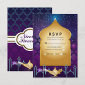 Arabian Nights Magische Marokkaanse Verjaardag RSV RSVP Kaartje (Voorkant / Achterkant)