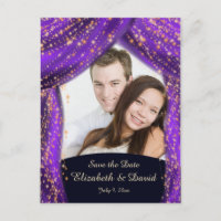 Arabian Nights Paars & Gold Photo Save the Date