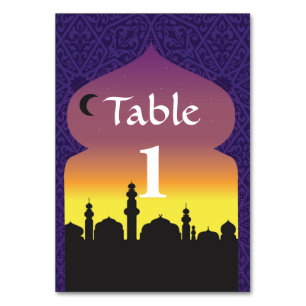 Arabian Nights Patroon Tafel Nummer Trouwen Kaart