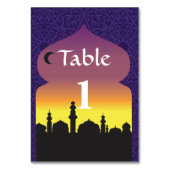 Arabian Nights Patroon Tafel Nummer Trouwen Kaart (Achterkant)