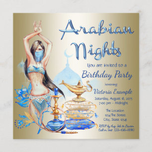 Arabian Nights Verjaardagsfeest Uitnodigingen