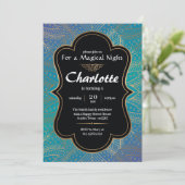 Arabian Sky Invitation for Birthday Party Blue (Debout devant)