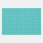 Arabic Eid Mubarak Cute Blauwgroen Star Pattern Qu Inpakpapier Vel (Voorkant 3)