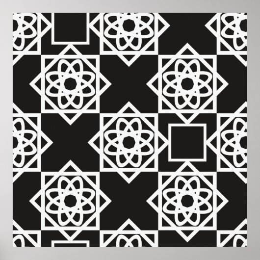Arabic geometric pattern. Art Decor. Islam. Flower Poster (Voorkant)