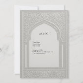 arabic Silver Embossed Floral Arch Wedding Kaart (Achterkant)