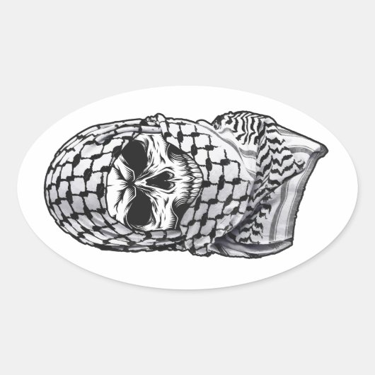 Arabic Skull Kufiya Shemagh Sticker (Devant)