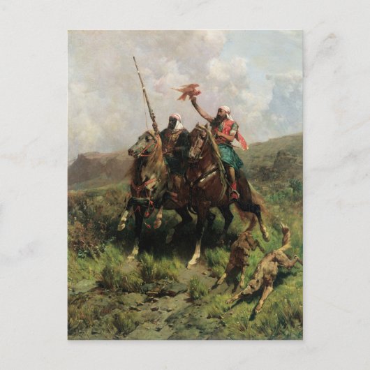 Arabieren met een Valk Briefkaart (Voorkant)