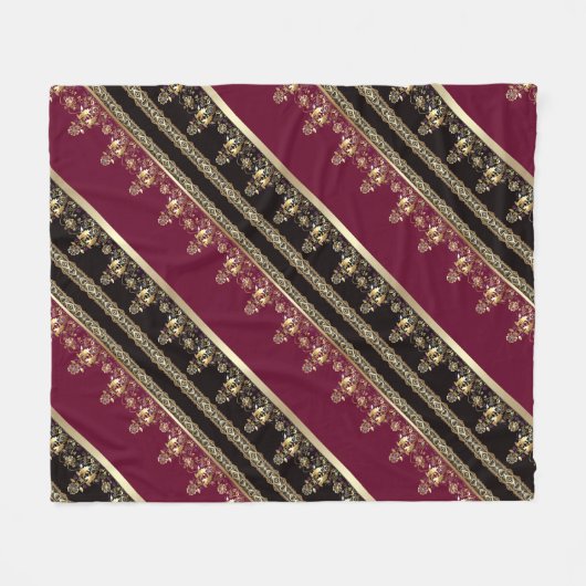 Arabisch antiek decoratief oosterse sierbarok fleece deken (Voorkant (Horizontaal))